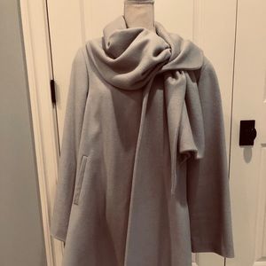 Blue winter wrap coat